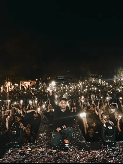 The crowd at JIMS Delhi with their phone lights up. It's a powerful sight that shows the connection we build during the set.