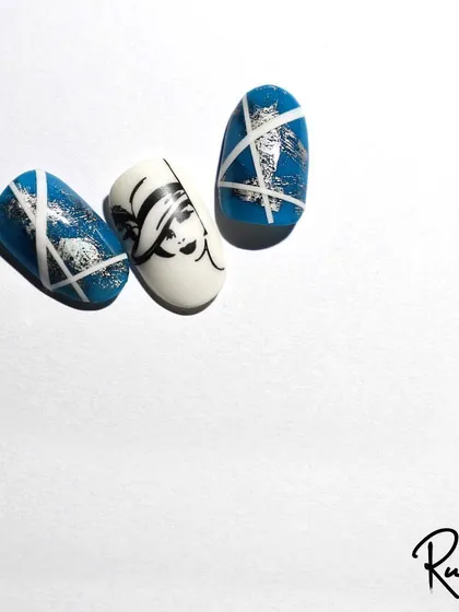 Stamping art combined with a silver foil effect for a modern look.