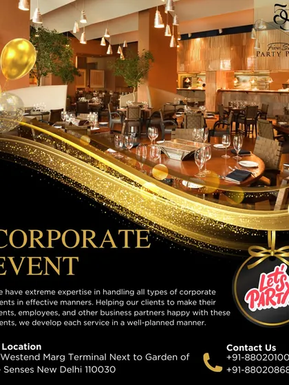 We specialize in planning and executing professional corporate events. This image showcases a formal dining setup suitable for client appreciation dinners, executive meetings, or company milestones, reflecting our commitment to creating a sophisticated business environment.