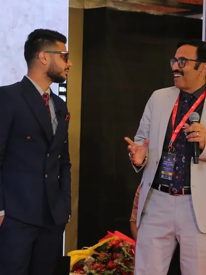 Sharing a laugh on stage at the Excellence Iconic Awards. These events are a wonderful opportunity to connect with other talented individuals in the entertainment industry.