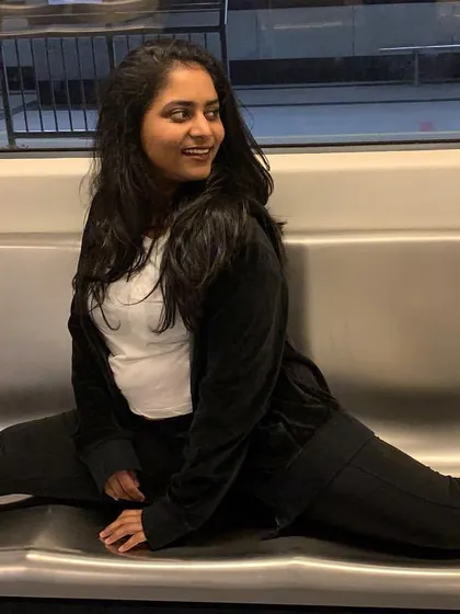 You have to find time to practice wherever you can. Here I am doing a side split on an empty metro seat. This playful discipline is part of what makes dancing a lifestyle.
