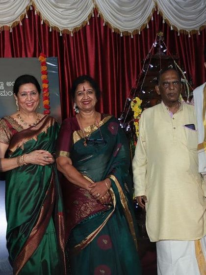 Posing with the organizers and fellow artists after my concert in Jaynagar. It takes a whole team to put on a successful music event.