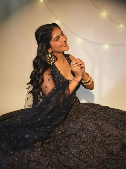 The perfect twirl-worthy lehenga for any celebration. The volume and flow of the skirt are just as important as the embroidery when I select pieces for my clients.