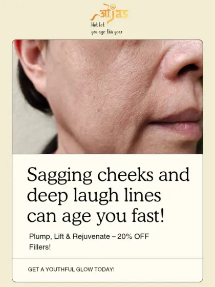 As we age, sagging cheeks and deep laugh lines can appear. We use fillers to plump, lift, and rejuvenate these areas, restoring the skin's structure and giving you a natural, youthful glow.