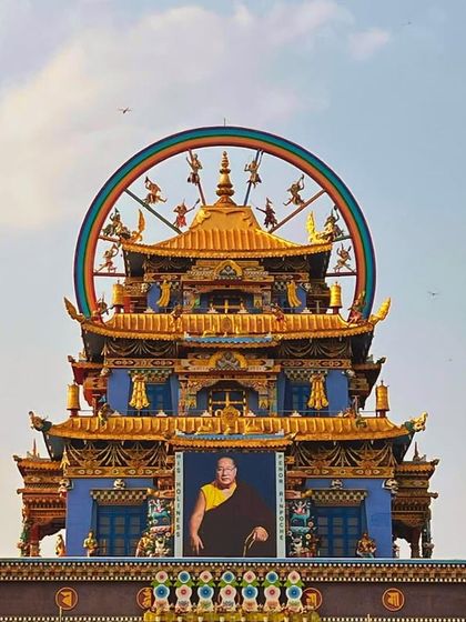 The magnificent Golden Temple in Coorg, a place of peace and stunning architecture.