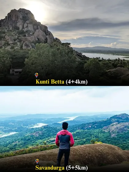A look at two popular treks near Bangalore: the scenic Kunti Betta and the massive Savandurga monolith.