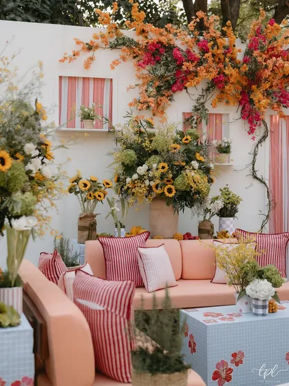 A carnival-themed Mehendi in Udaipur, complete with colorful seating, playful florals, and interactive food stations. We believe pre-wedding events should be packed with personality and fun, and we specialize in designing unique themes that reflect our couples' spirit.