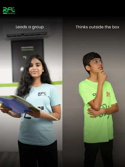 Highlighting the leadership and creative thinking roles in an FTC team. It features our students who excel in leading groups and thinking outside the box.