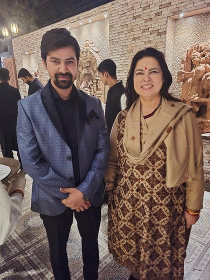 Meeting Ms. Meenakshi Lekhi for the first time. She is an elegant, humble, and fantastic host.