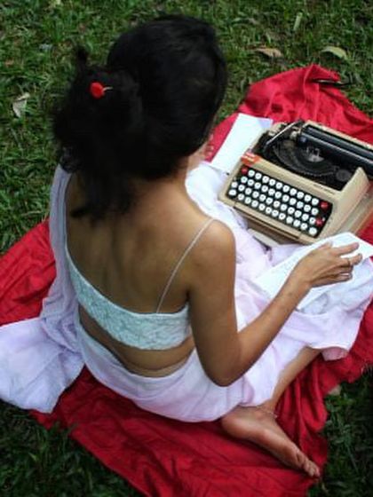 A photo that captures my connection to the poets who came before me, like Akka Mahadevi. She walked naked, covered only by her hair, and people saw her soul, not her body. I hope to bring back that kind of depth.