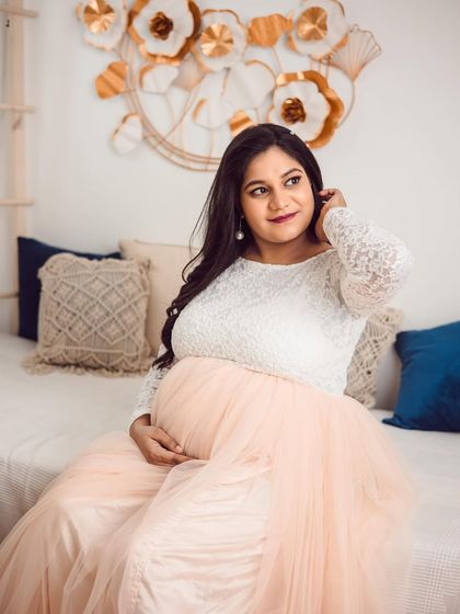 A relaxed and beautiful portrait from our lifestyle bed setup. The soft textures and natural light create a cozy and authentic moment.