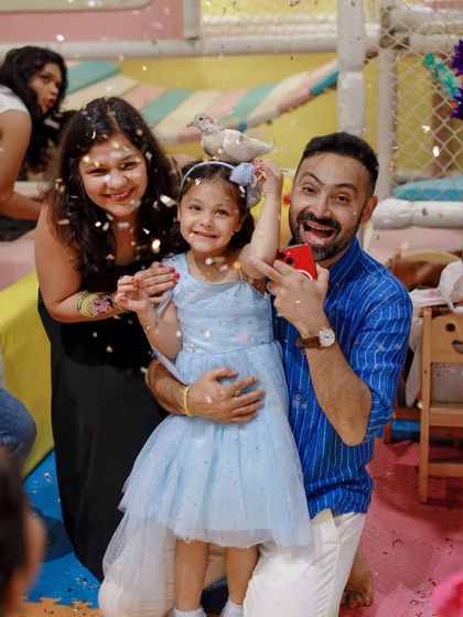 A moment of pure family joy, complete with a confetti shower and a magical dove. We aim to create experiences that bring smiles to everyone's faces, kids and parents alike.