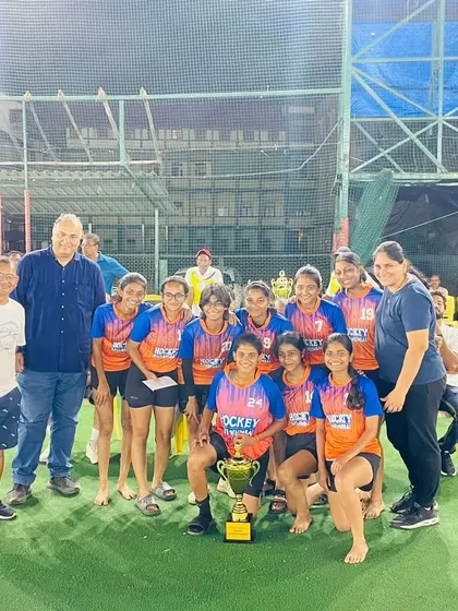 A proud moment for our senior women's team, celebrating their victory at the St. Peter's Championship. This win is a result of their hard work, dedication, and incredible teamwork on the field.