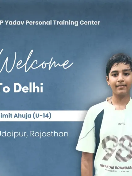 Welcome, Nimit Ahuja! This talented 14-year-old from Udaipur, Rajasthan, has joined my high-performance training center. His dedication at such a young age is truly inspiring.