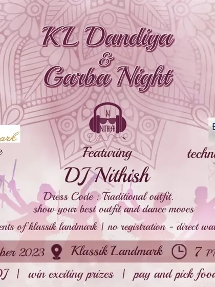 An alternative poster for the KL Dandiya & Garba Night. These events are a huge part of my calendar, and I have a special playlist ready for them.