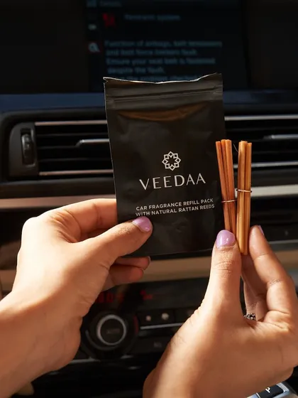 Our car fragrance refill packs contain natural rattan reeds infused with our signature scents. Simply open a pack and insert the reeds into the vent clip for an immediate and long-lasting aromatic experience.