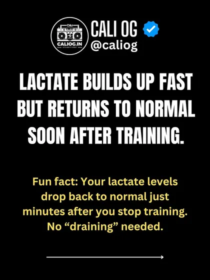 Lactate builds up fast but also returns to normal soon after training. Your levels drop back to normal just minutes after you stop, so no "draining" is needed.