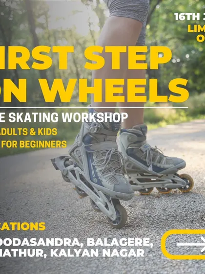 Your journey on wheels starts here. We invite you to our free 'First Step on Wheels' workshop, designed for absolute beginners, both kids and adults. We'll cover the basics of balancing and gliding in a fun, safe environment at our locations in Kalyan Nagar, Choodasandra, and more.