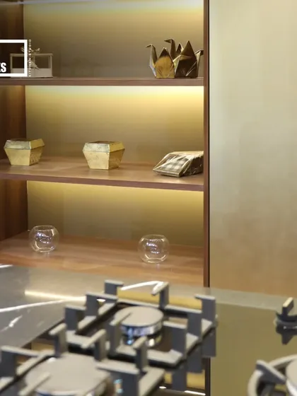 A close-up of illuminated shelving, perfect for adding a soft, ambient light and showcasing your favorite decor.