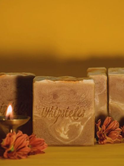 Our Saffron & Oudh Cold Process Soap, the first creation in our Diwali collection. It's crafted with the luxurious aroma of Oudh and the richness of Saffron for a warm, vibrant feel.