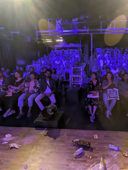 Starting the year with a full house. This photo shows the audience from the stage, celebrating a successful start to 2024 with "Who Killed Agatha?".