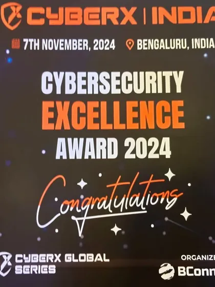 A look at the Cybersecurity Excellence Award 2024 trophy, presented to our Practice Head for his outstanding work in cybersecurity law.