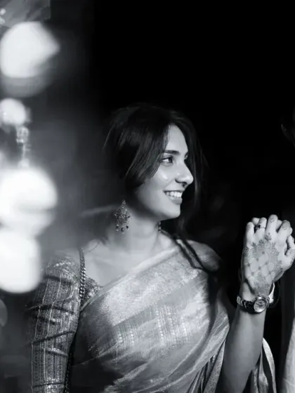 Sometimes, the most powerful emotions are captured without color. This black and white portrait of an engaged couple highlights their connection and joy, creating a timeless and elegant image that focuses purely on their bond.