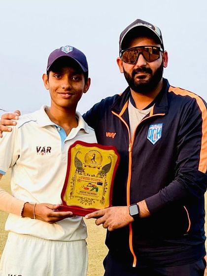 Daksh Khandelwal, the Man of the Series, with his award. A consistent performer throughout the tournament.
