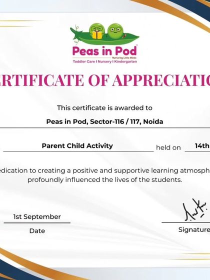A proud moment for us! We are honored to receive this Certificate of Appreciation for organizing a wonderful Parent-Child Activity.