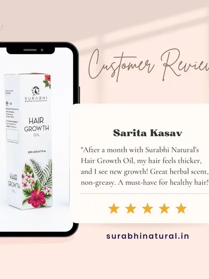 Hearing from you makes my day. This review from Sarita highlights how my Hair Growth Oil helped her see new growth and thicker hair in just a month, without the greasy feeling of other oils.