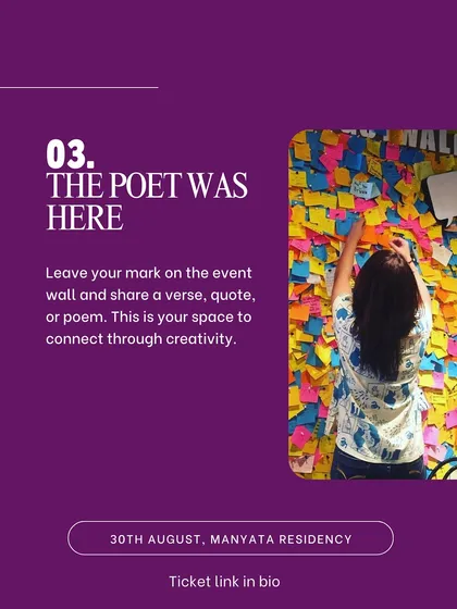 'The Poet Was Here' wall was a space for everyone to leave their mark. Attendees shared a favorite verse, a quote, or a short poem on sticky notes, creating a collaborative tapestry of words.