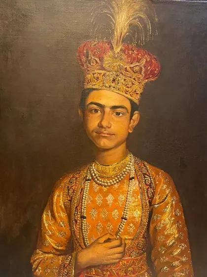 This 19th-century oil on canvas portrait of a young noble, likely from the court of the Nawabs of Awadh, represents the soul of our work. We were entrusted with its restoration, a delicate process of reviving its erstwhile glory while preserving the marks of its long journey through time.