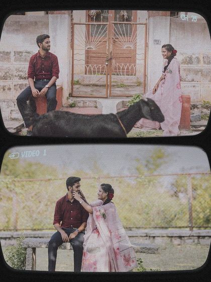 A duplicate of ID 122, this creative edit presents a vintage pre-wedding shoot as if on an old slide.
