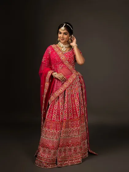 A classic full-length bridal portrait, perfect for any wedding album.