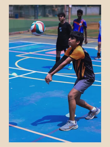 This player is focused on the ball, executing a controlled pass during a drill. Mastering these small moments is what wins matches.