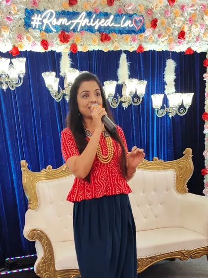 On stage and ready to host another beautiful engagement ceremony.