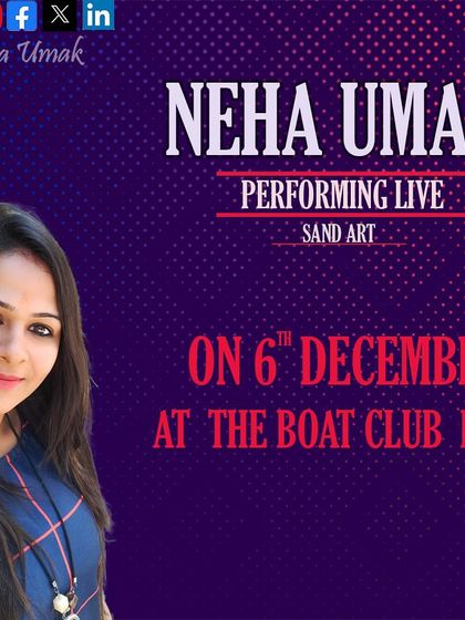 A poster for a performance at The Boat Club in Pune, another beautiful venue for private events.