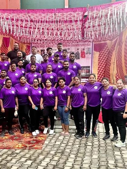 This is Team Odisha, my family of shers, ready to compete at the Senior National Powerlifting Championship. We train as a team and we win as a team, supporting each other every step of the way.
