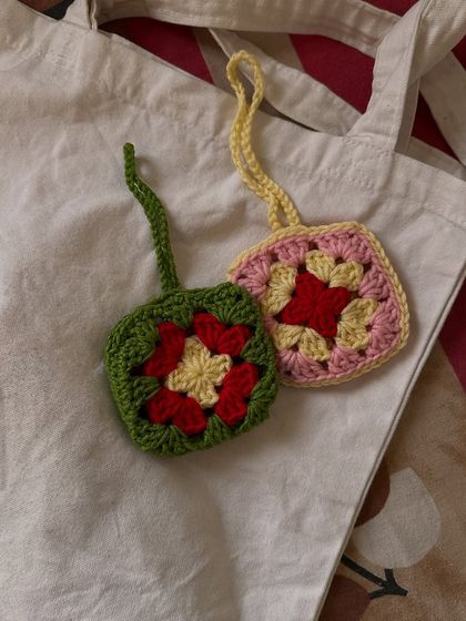 A couple of my granny square earphone pouches. You can see the different color combinations I can do to make them unique for you.