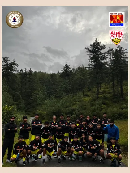 The full squad posing for a team photo amidst the lush green forests of Bhutan. These tours are also about team bonding and creating memories that last a lifetime.