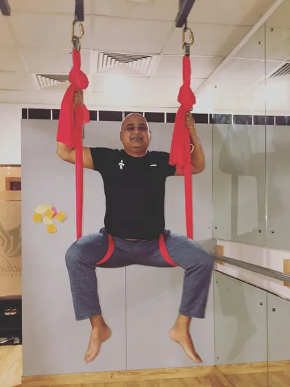 Aerial yoga is for every body. It's wonderful to see students of all ages and fitness levels discover the joy of movement in the hammock.