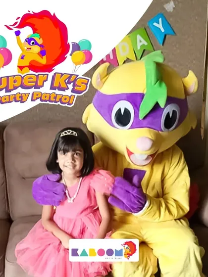 Super K's Party Patrol is ready to deploy! Our mascot can make a special visit right to your home, bringing surprises and ensuring your birthday is an unforgettable adventure.