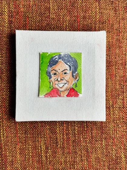 Another shot of my mini watercolour portrait of Swati.