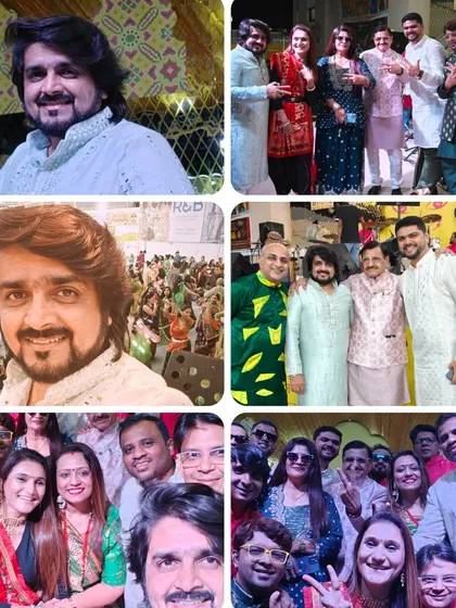 So many selfies, so many smiles. A collage capturing the fun I had with the audience and my fellow artists during Navratri in Muscat.