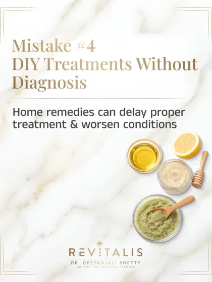 Applying home remedies like onion juice or lemon without a proper diagnosis is a significant mistake. These DIY treatments can often irritate the scalp, delay proper medical care, and make the condition worse.