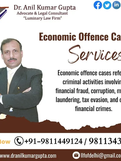Our legal services cover a range of economic offence cases, which include criminal activities like financial fraud, corruption, and tax evasion. We provide expert legal counsel and representation to navigate these complex financial crime investigations.