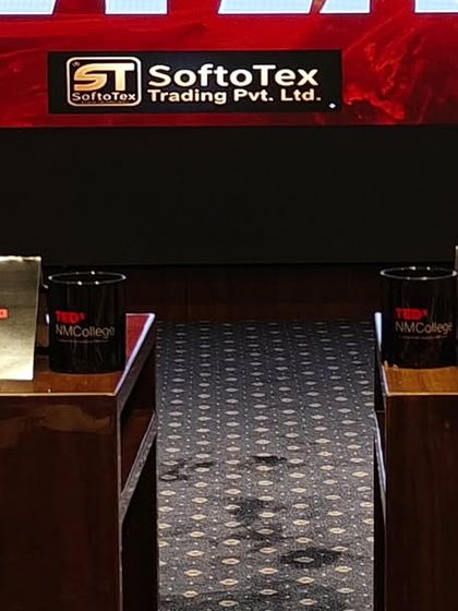 The nameplates are set. A small detail that signifies the start of a great conversation. This was for the TEDx session with Pragya Jaiswal.