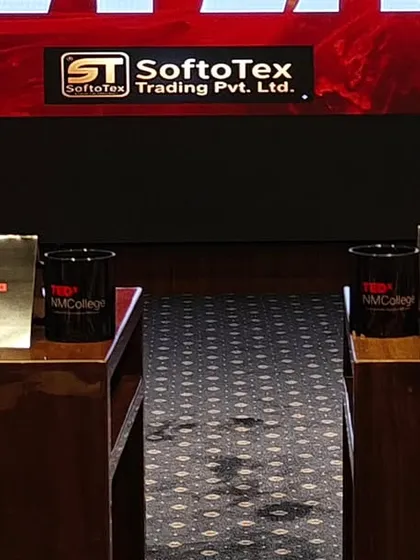 The nameplates are set. A small detail that signifies the start of a great conversation. This was for the TEDx session with Pragya Jaiswal.