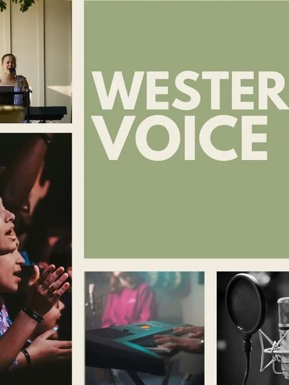 A visual collage representing our Western Voice courses. We help students develop their technique through work with breathing, vocalization, and ear-training.
