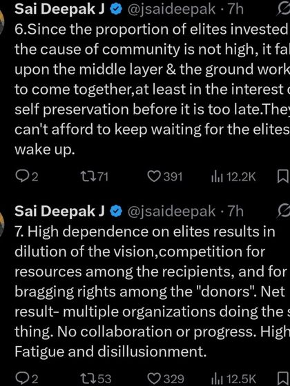 The responsibility for community preservation falls upon the middle layer and ground workers, as the elites are often not invested. They cannot afford to wait for the elites to wake up.